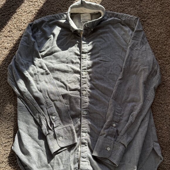 Billy Reid Patterned Long Sleeve Cotton Wool Button Up Shirt Size Large Brown - Picture 1 of 7